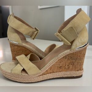 Franco Sarto Beige Wedge Sandals